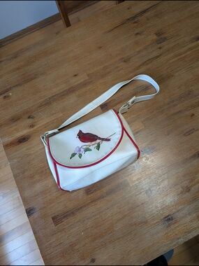 Original Florida Keys Bag Vintage White Shoulder Bag Cardinal Bird